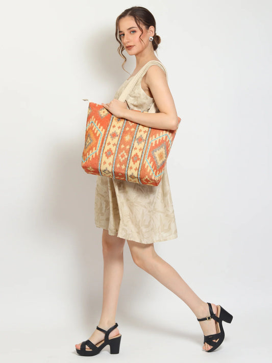 Evelyn - Block Printed Tote