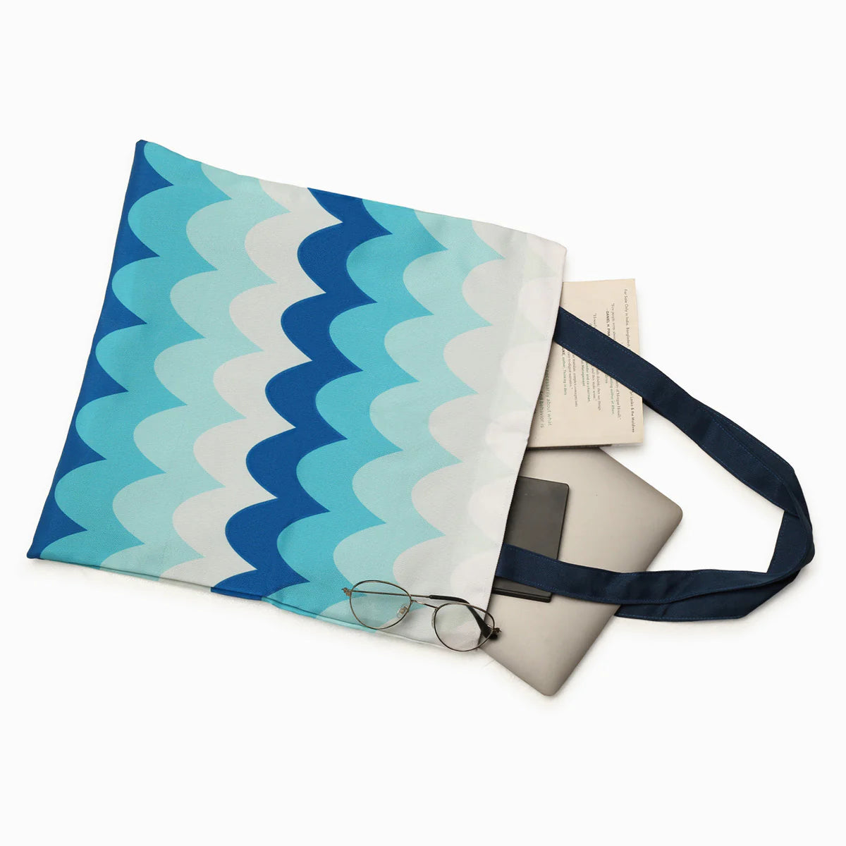 Ocean Waves Cotton Canvas Tote