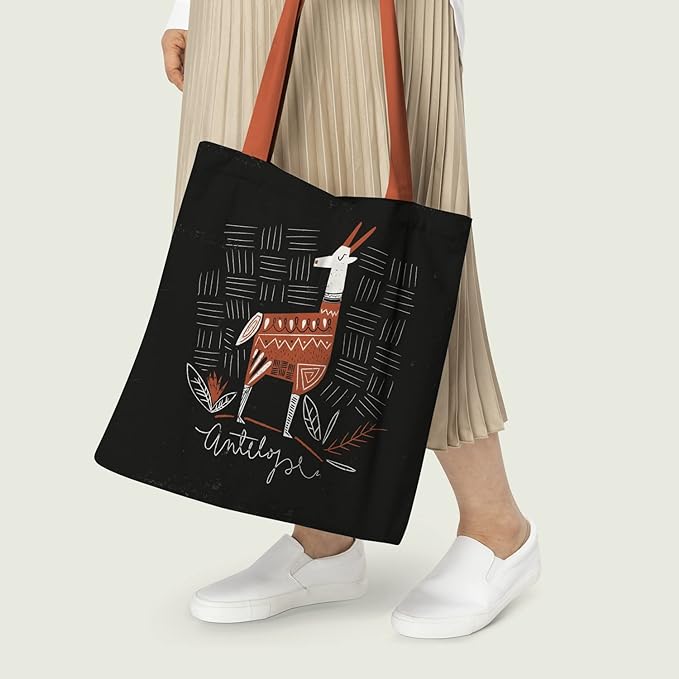 Majestic Antelope Cotton Canvas Tote