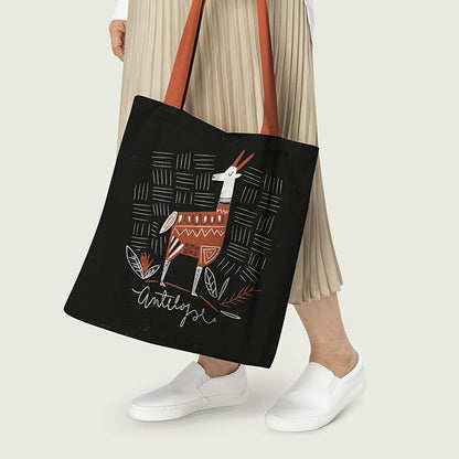 Majestic Antelope Cotton Canvas Tote