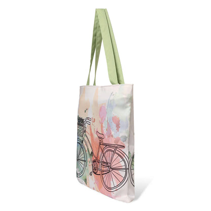 Cute Cycle Art Cotton Canvas Tote