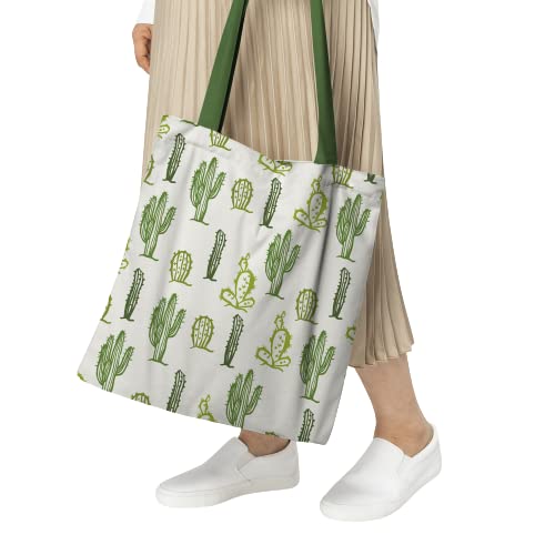 Cute Cactus Art Cotton Canvas Tote