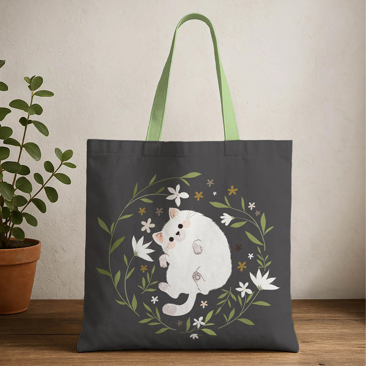 Cute Cat Canvas Tote