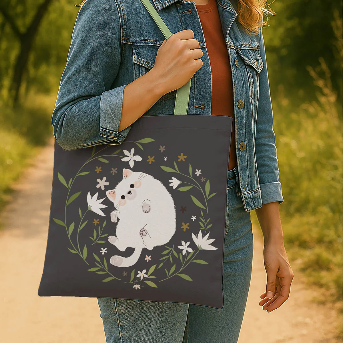 Cute Cat Canvas Tote