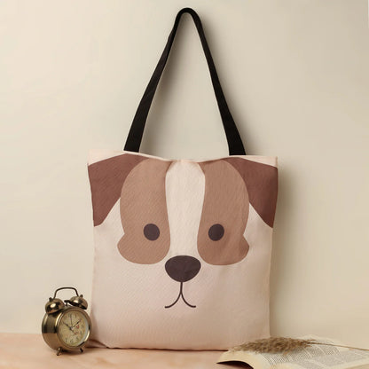 Cute Dog Cotton Canvas Tote