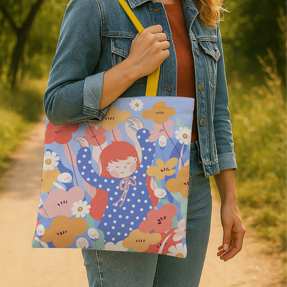 Happy Girl Canvas Tote