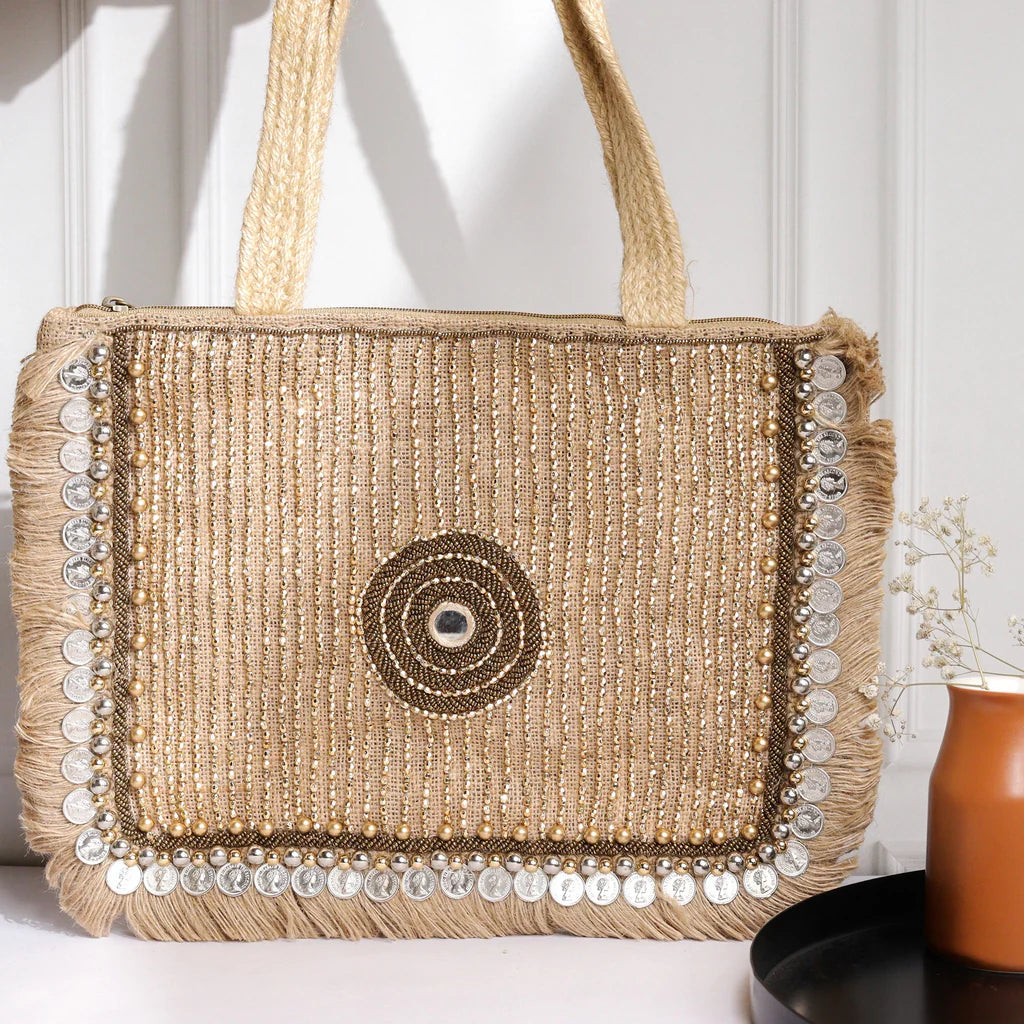 Bonita Natural Jute Coin Tote