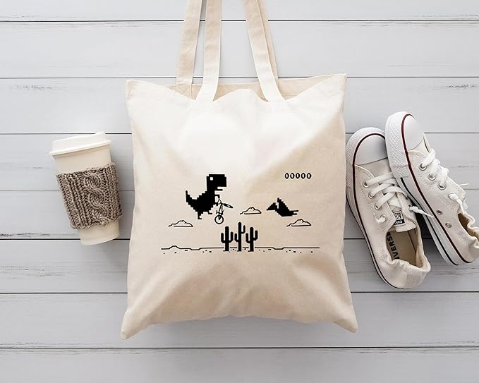 Cool T-Rex Dino Cotton Tote