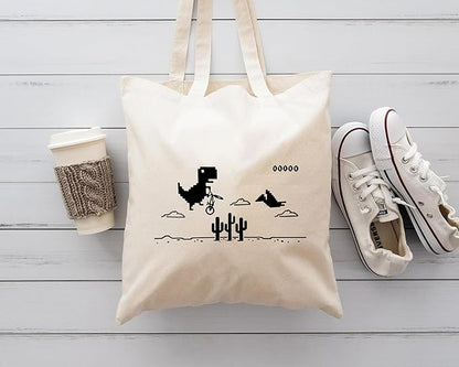 Cool T-Rex Dino Cotton Tote