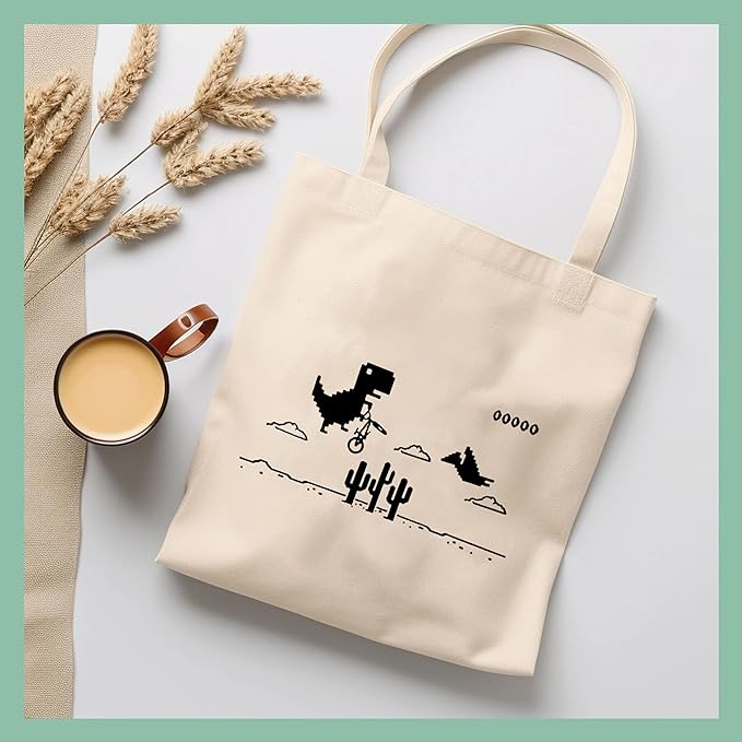 Cool T-Rex Dino Cotton Tote