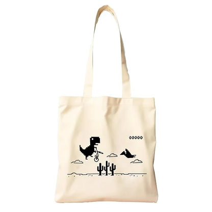 Cool T-Rex Dino Cotton Tote