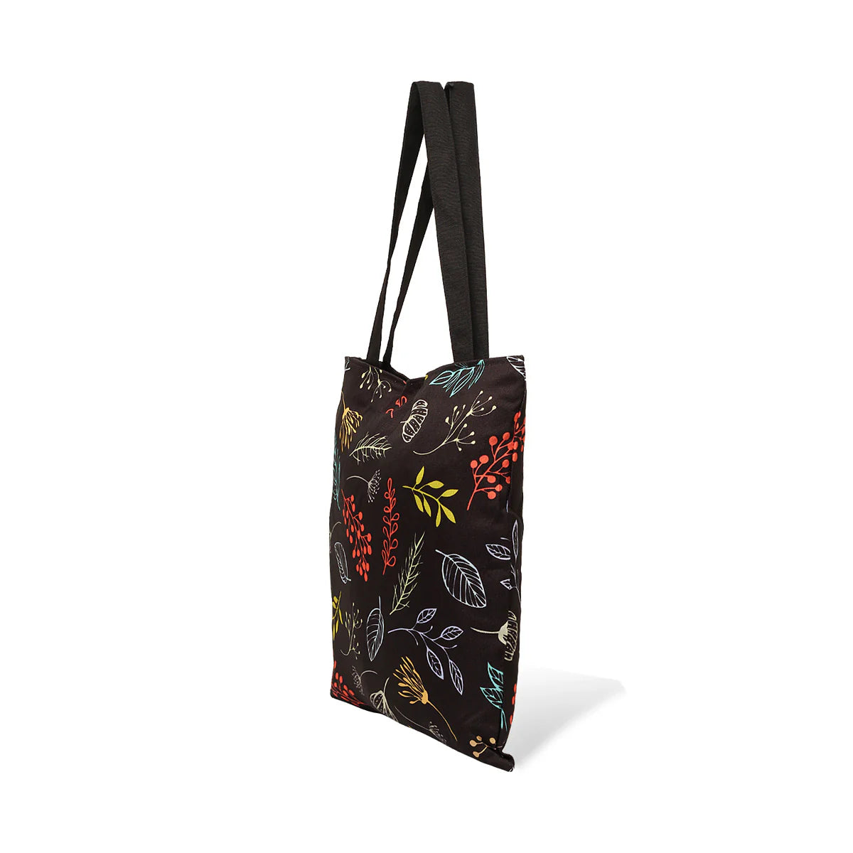 Christmas Leaves Cotton Canvas Tote