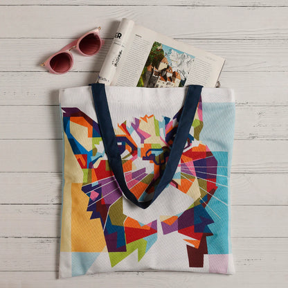 Vibrant Cat Cotton Canvas Tote