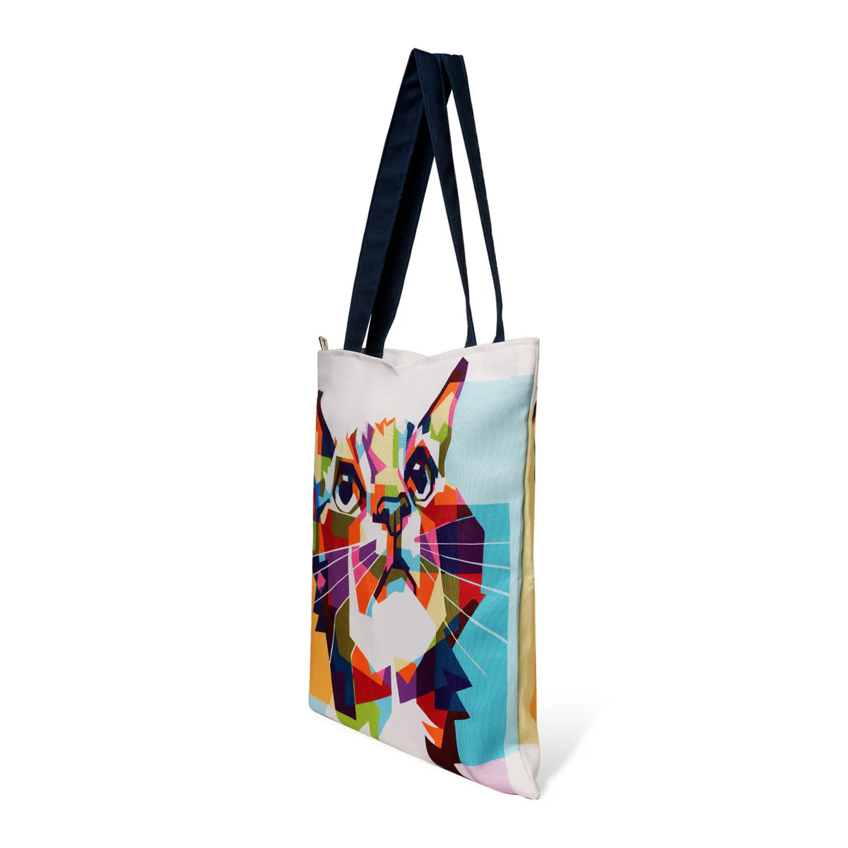 Vibrant Cat Cotton Canvas Tote