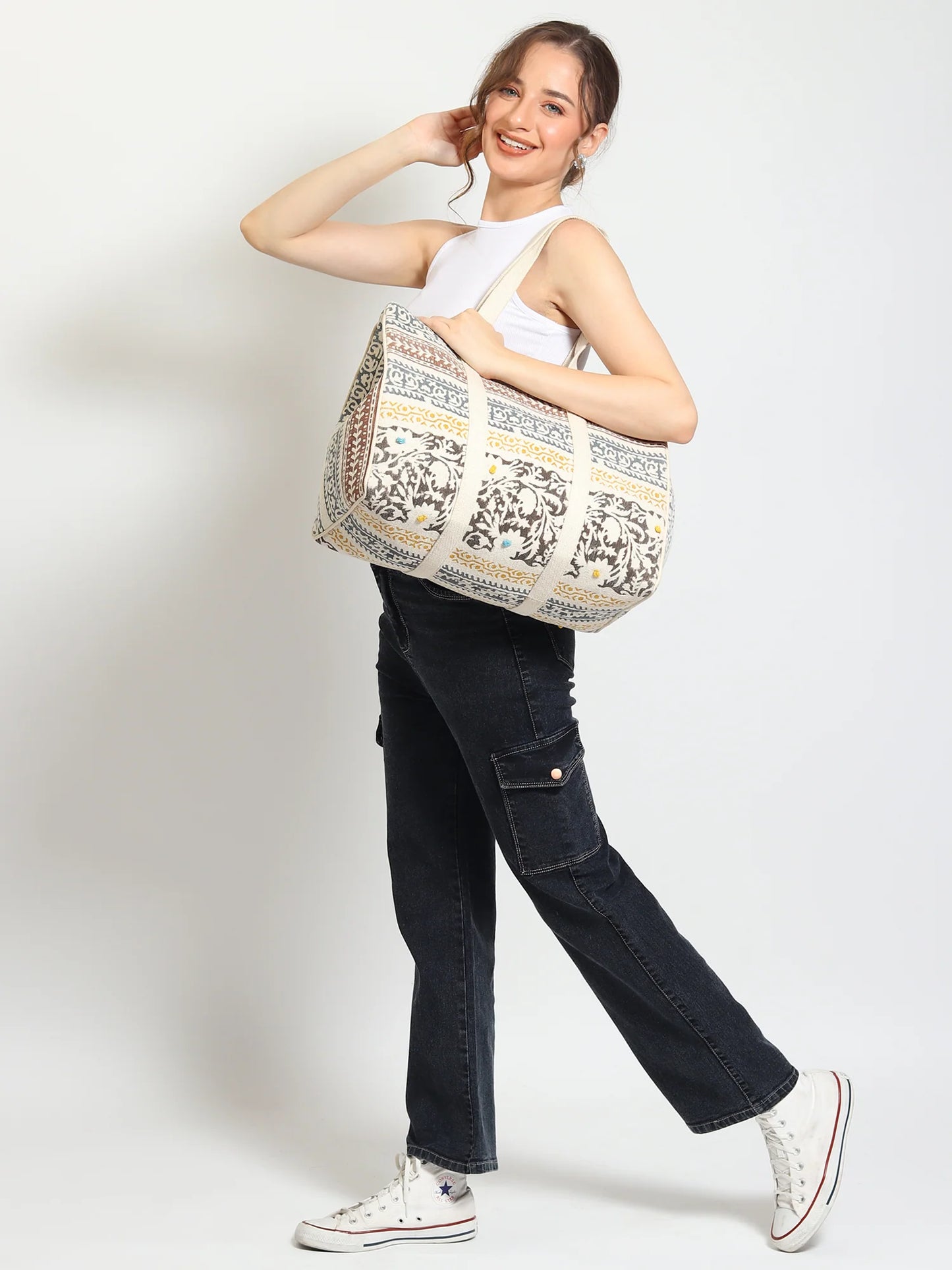 Faye - Block Printed Tote