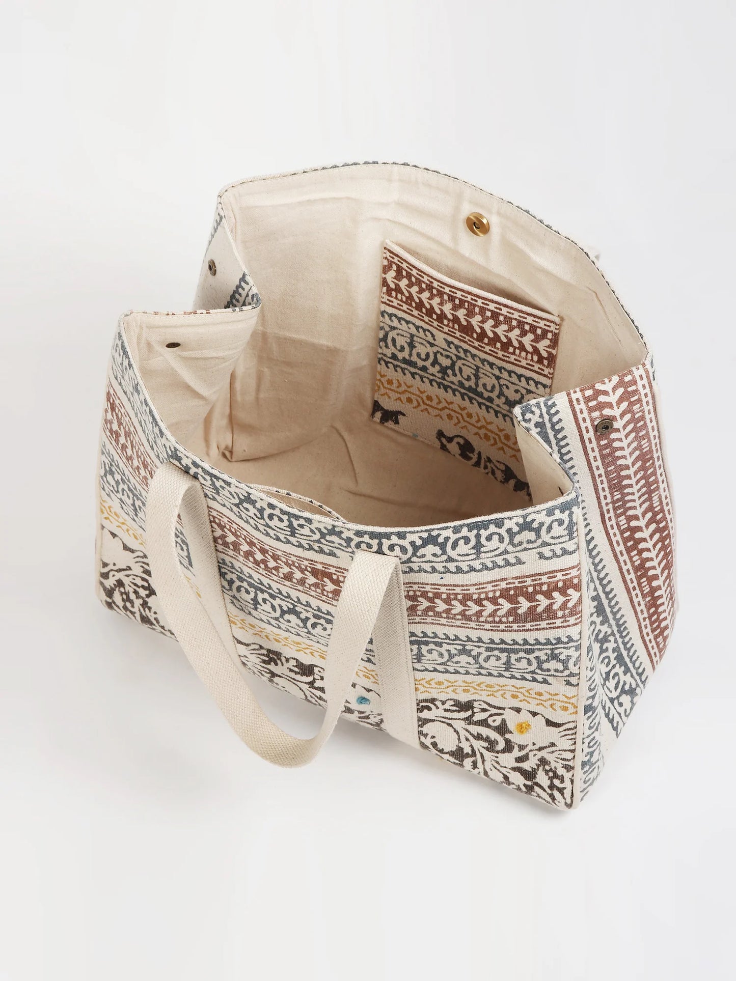 Faye - Block Printed Tote