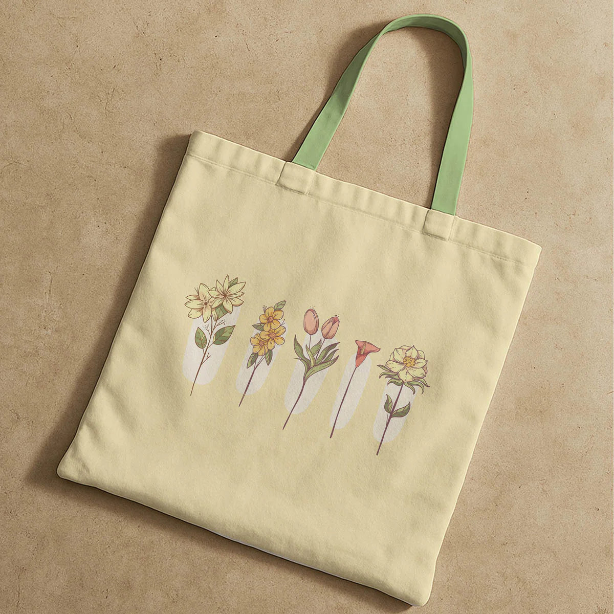 Floral Art Canvas Tote