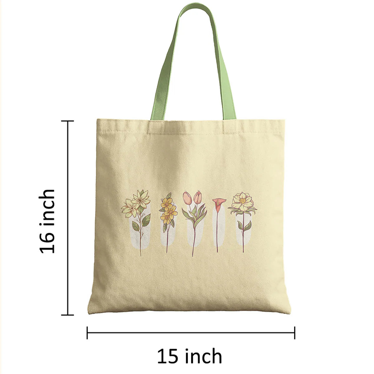 Floral Art Canvas Tote