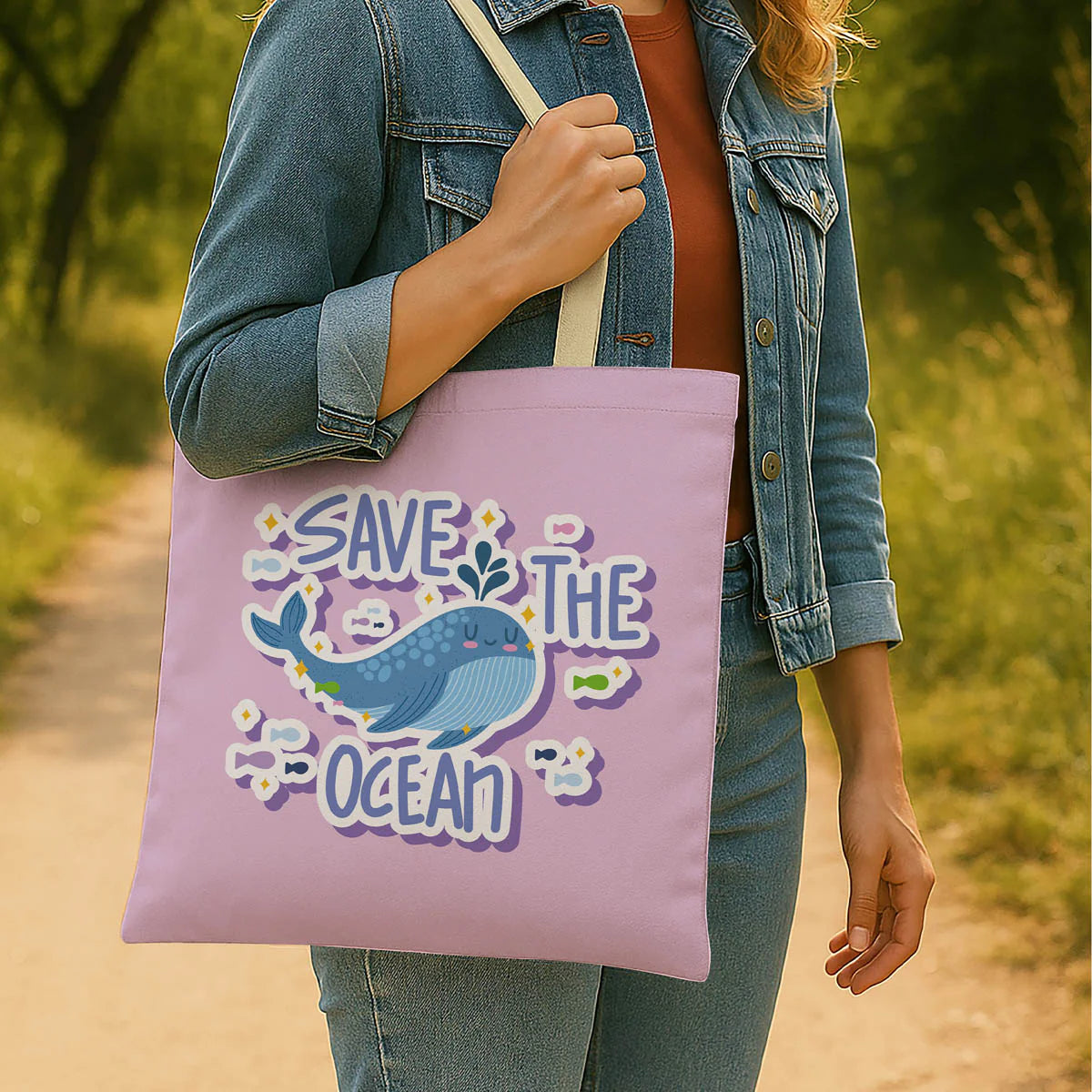 Save The Ocean Whale Ocean Theme Tote