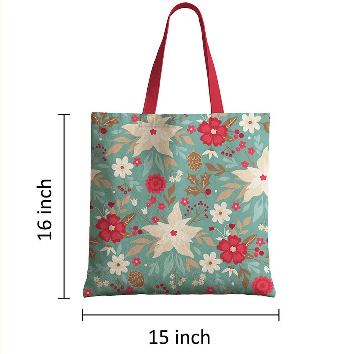 Spring Floral Cotton Canvas Tote