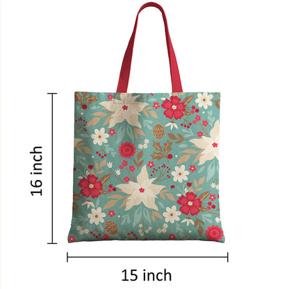 Spring Floral Cotton Canvas Tote