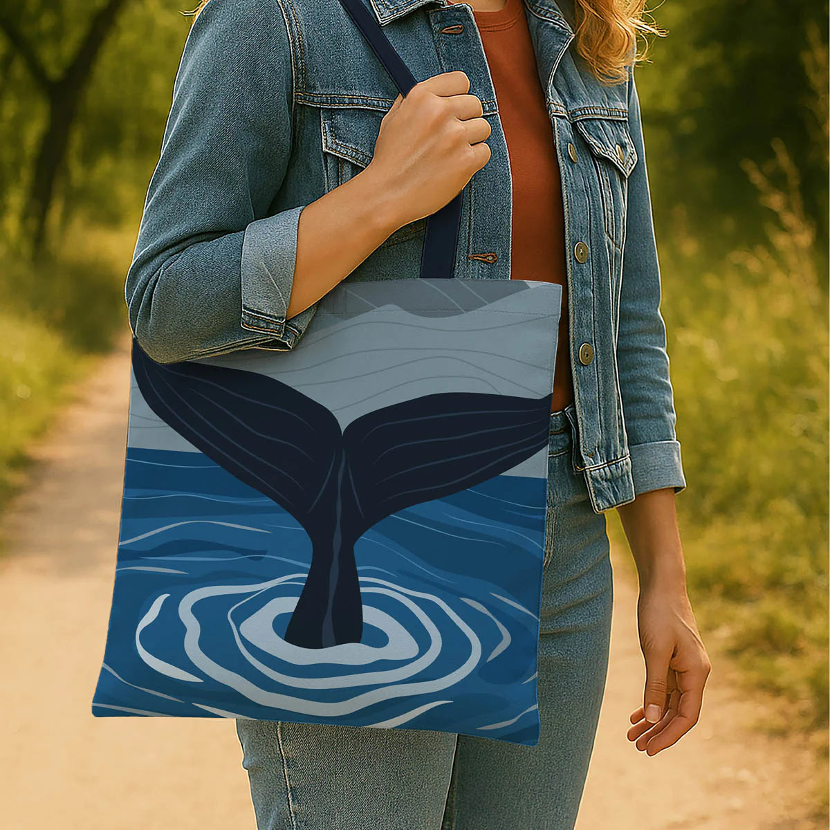 Cute Whale Ocean Theme Tote